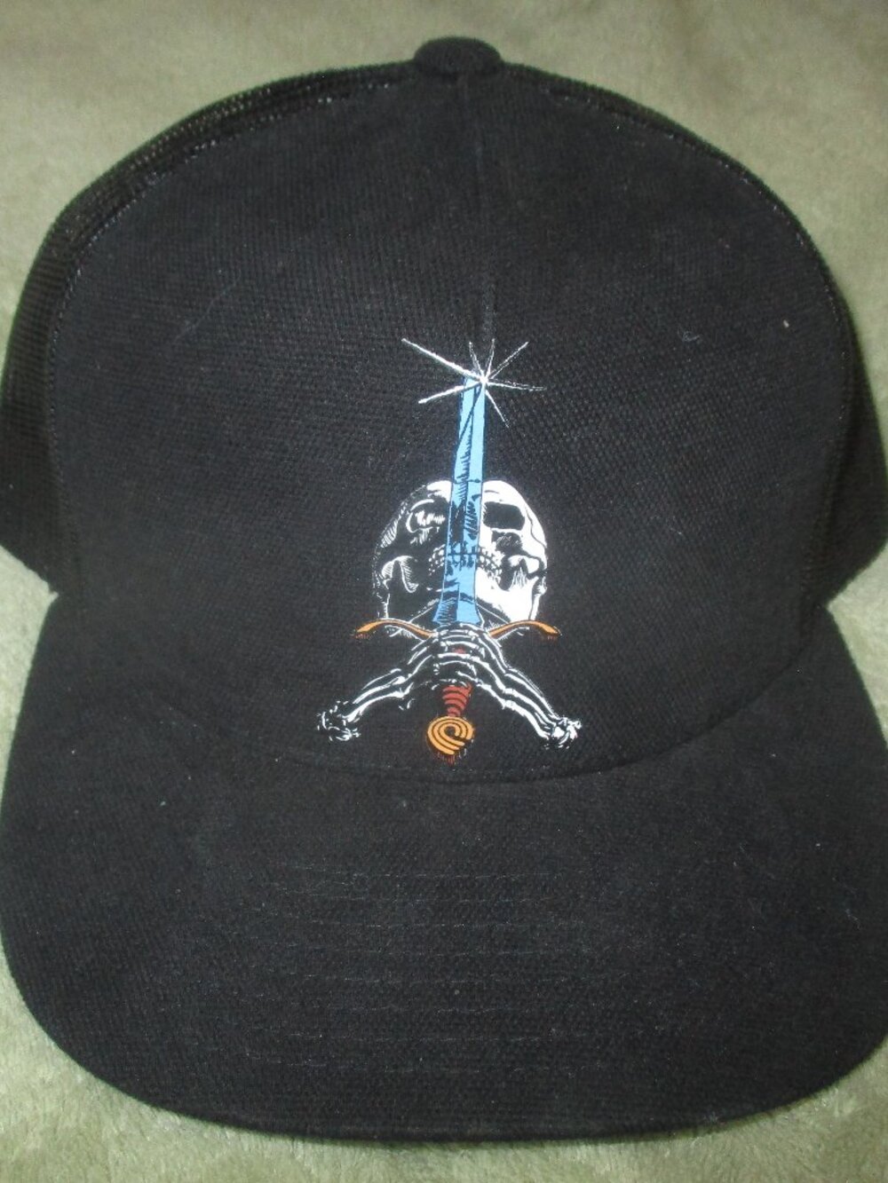 POWELL PERALTA Snapback Skull and Sword Mesh Trucker Black Skate